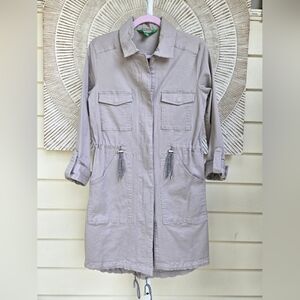 dip Long Utility Style Coat Jacket Sz XS Light Gray